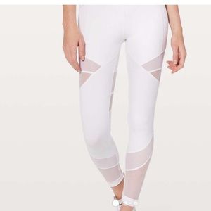Lululemon White Mesh Leggings